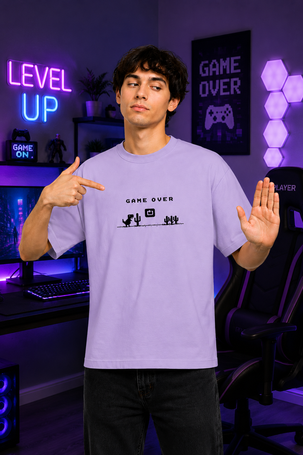 Game Over Pixel Retro Graphic Tee | Chrome Dino Inspired Minimal T-Shirt