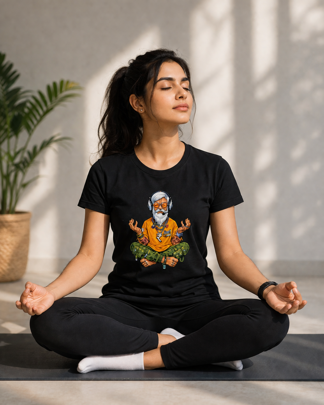 GenZ Baba Oversized Black Cotton T-Shirt for Men & Women | Premium Unisex Streetwear Tee