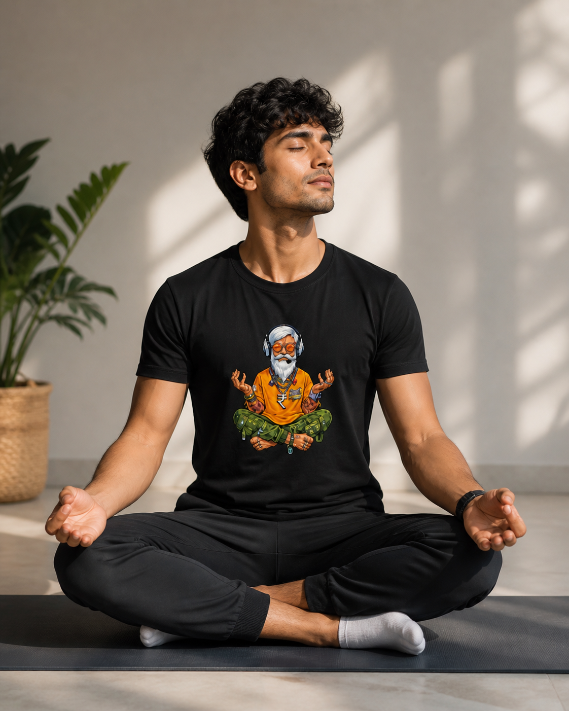 GenZ Baba Oversized Black Cotton T-Shirt for Men & Women | Premium Unisex Streetwear Tee